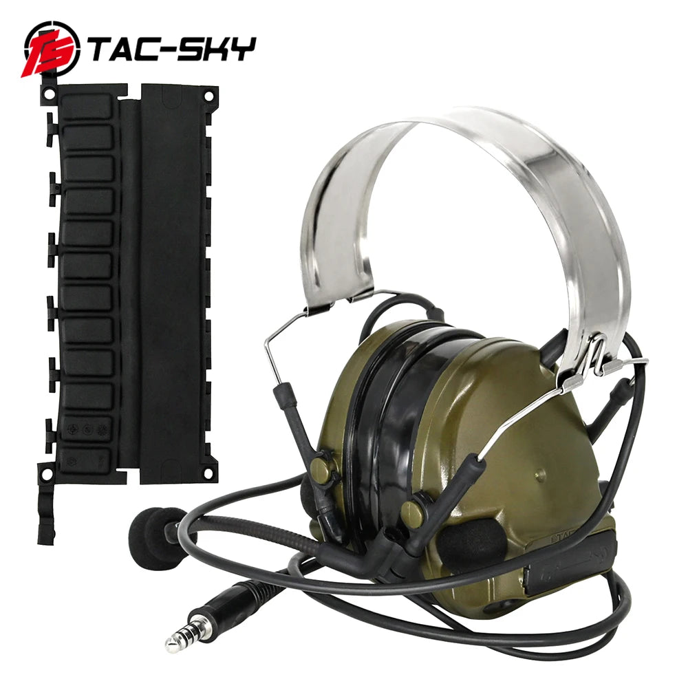 TAC-SKY COMTAC New Detachable Headband Silicone Earmuffs Military Noise Reduction Tactical Headphones COMTAC III