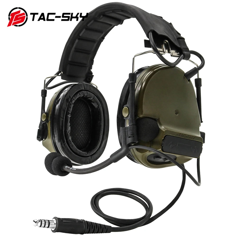 TAC-SKY COMTAC New Detachable Headband Silicone Earmuffs Military Noise Reduction Tactical Headphones COMTAC III